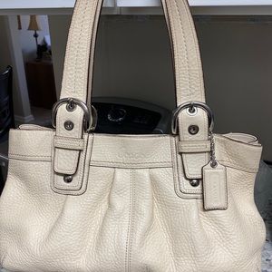 Coach cream color satchel purse F13732 leather